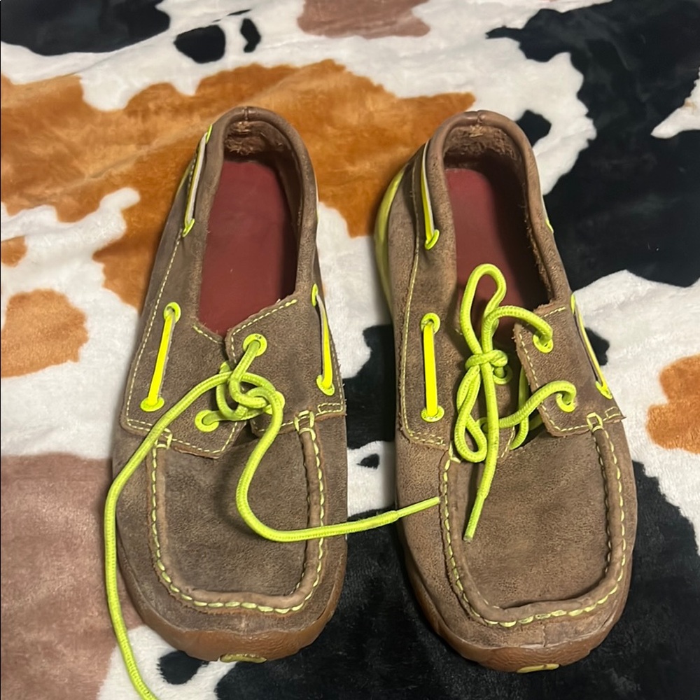 Twisted X Brown and Neon Green Women's Shoes